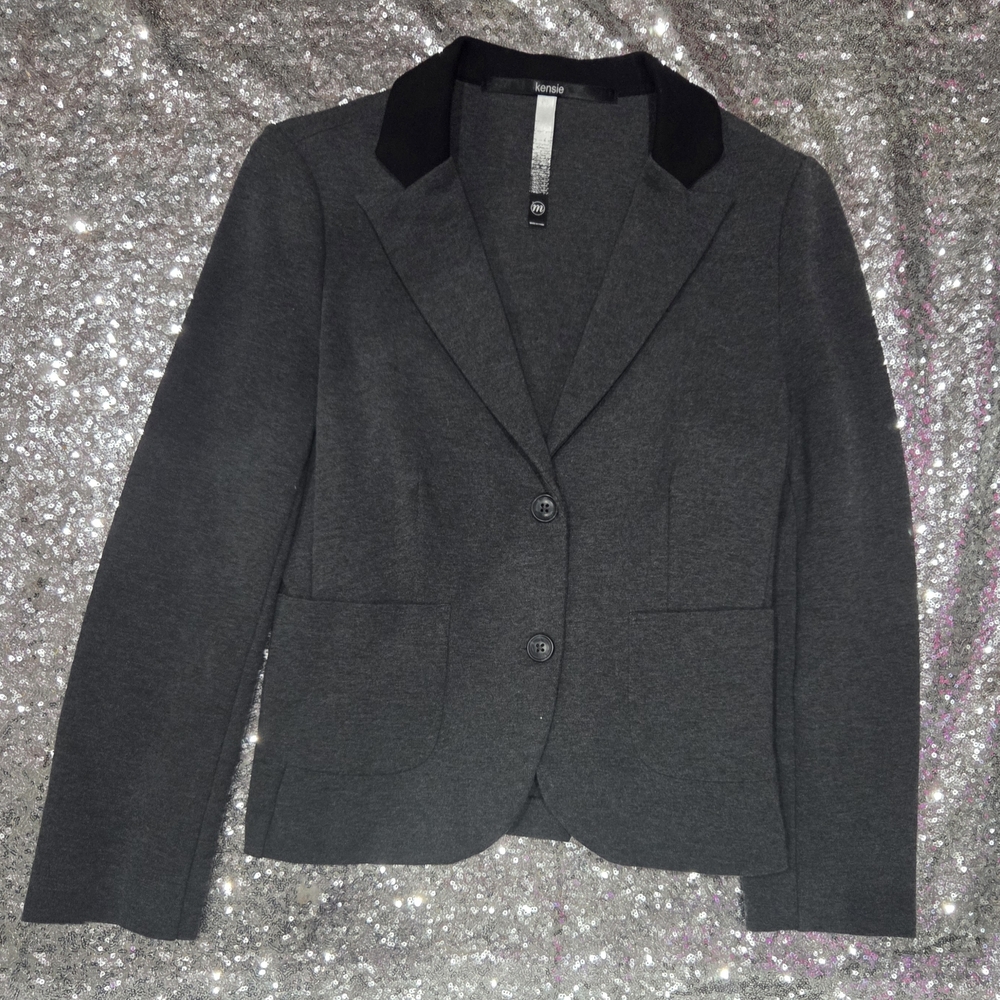 Kensie Charcoal and Black Blazer